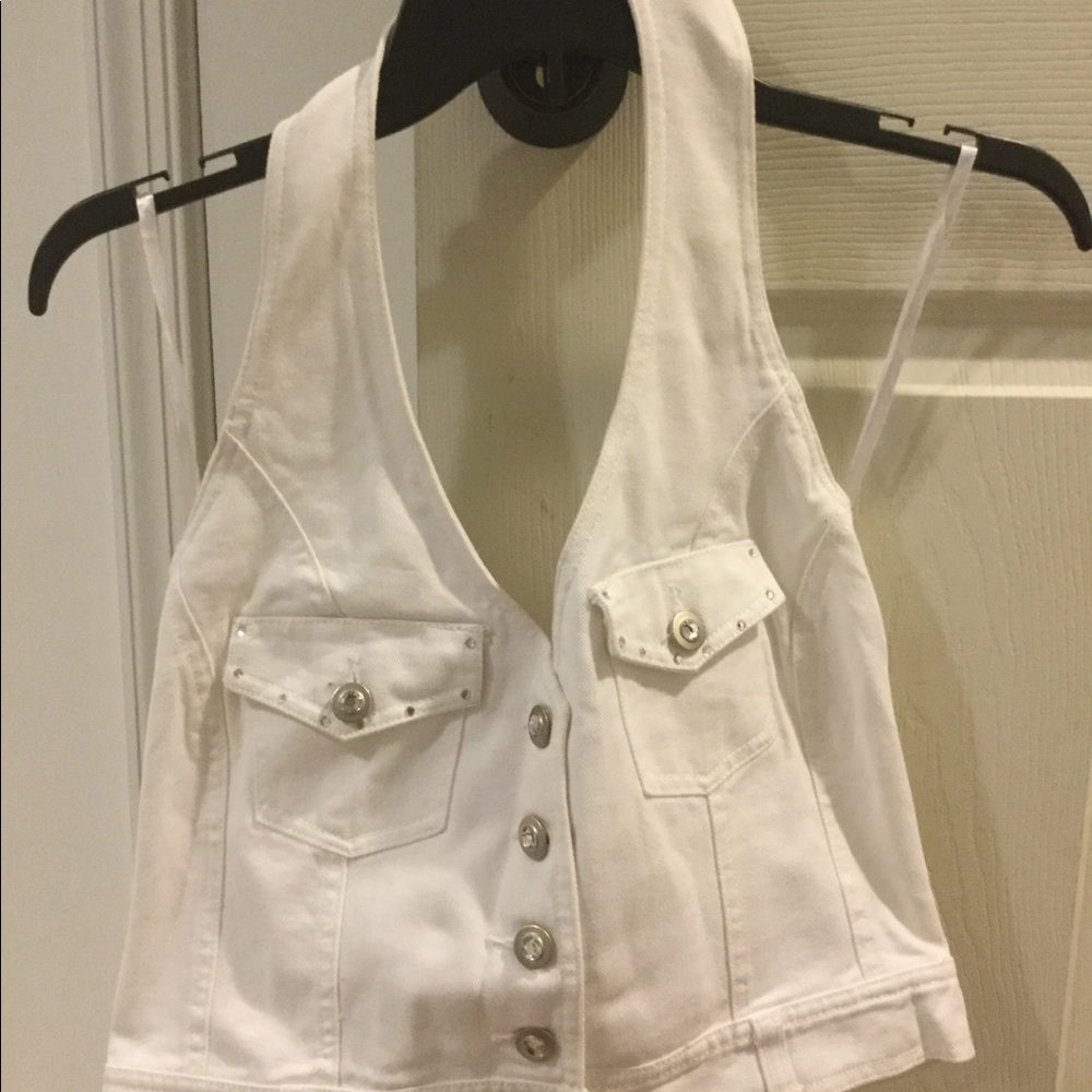 White Jean Vest